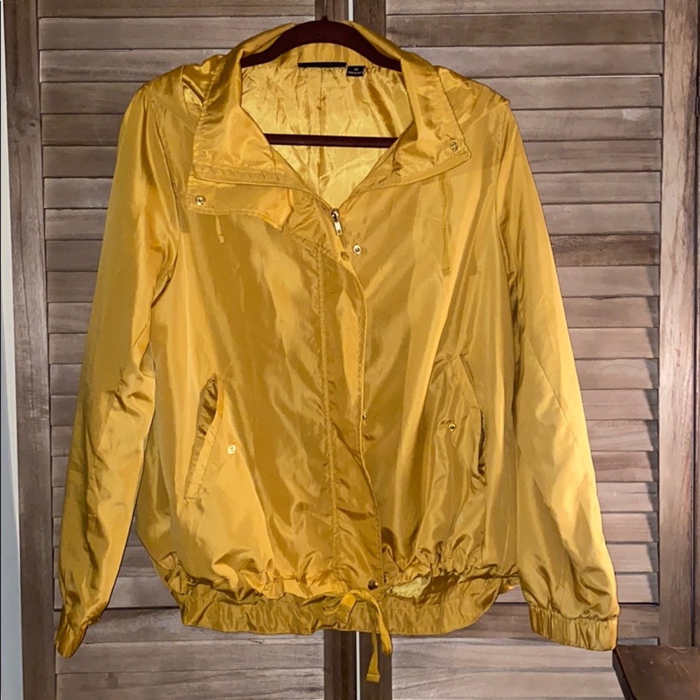 Mustard Yellow Windbreaker with Hood
